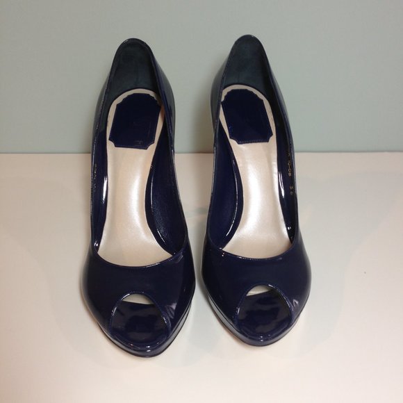 Authentic Dior patent leather peep toe pump with logo LIKE NEW - Picture 5 of 6
